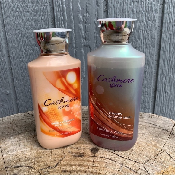 Bath & Body Works Other - Bath & Body Works "CASHMERE GLOW" 8 oz Body Lotion and 10 oz Luxury Bubble Bath